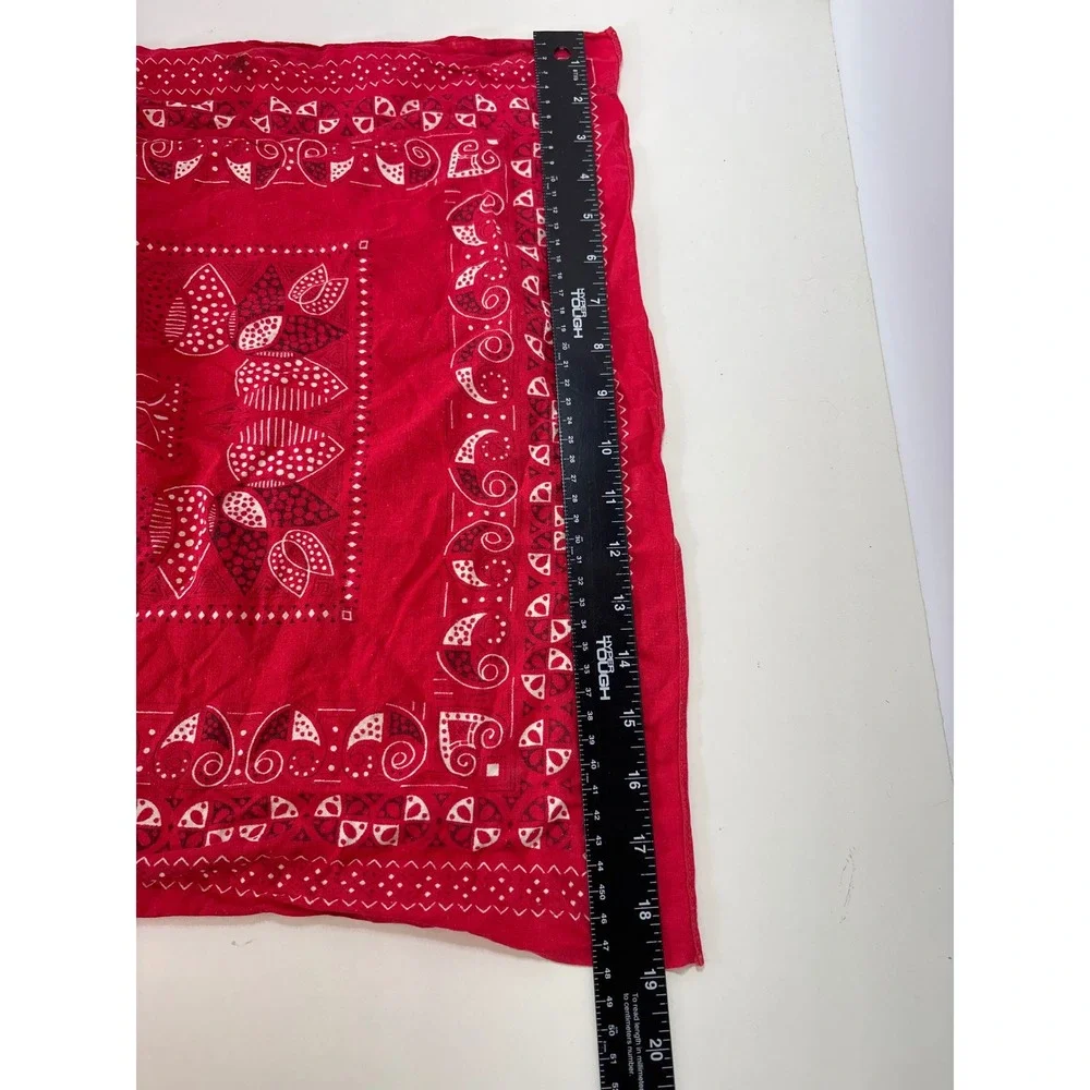 Vintage Elephant Brand Red Fast Color Cotton Bandana Made in USA Biker Kerchief